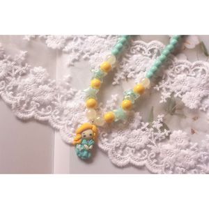 Ny version koreanska barn akrylarmband smycken aron pärla harts liten flicka baby halsband