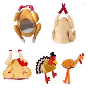 Ball Caps Adult Carnival Party Hat Plush 3D Turkey Masquerade Cosplay DXAA