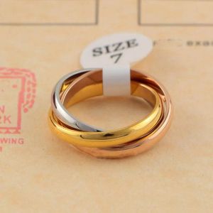 Trinity-Ring, Verlobungsring, Designer-Schmuck, Schwarzgold, Silber, drei Ringe, Trinity-Ringe für Damen und Herren, Unisex, Luxusschmuck für Hochzeit, Party, Geschenk, Größe 6–10