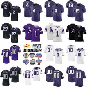 Stitch Football TCU Horned Frogs College 6 Jamoi Hodge Jerseys University 27 Jordyn Bailey 0 Shad Banks Jr 3 Savion Williams 19 Jared Wiley 4 Namdi Obiazor Mens Sale