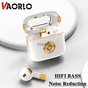 Mobiltelefonörlurar Nya TWS Bluetooth Earphone Luxury Retro Hifi Super Bass Wired Headphone In-Ear Monitor Earskydd med Mic Sports Gaming-headset YQ240105