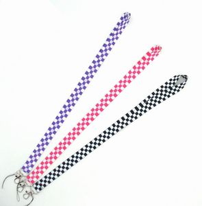 Hela 20st Cartoon Checkered Patter Lanyard Strap Key Chain ID Card Hang Rope Sling Neck Pendant Boy Girl Gifts9541636