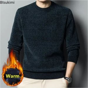 2024 männer Dicke Warme Chenille Kaschmir Pullover Top Herbst Winter Weiche Casual Pullover Tops Männlich Gestrickte 240104