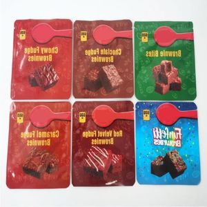 Sacos de embalagem de Brownies com infusão 600 mg bolo vazio che wy fun fetti fudge cho colate lanche cara mel morde veludo vermelho Hblbk