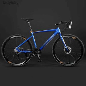 Bikes Aluminum alloy Road Bike Cycling Women's Men's Variable Speed Bend Handle Racing Road Bicycle Adult Work City BikeL240105