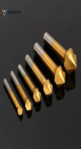 6st Rund Shank 3 Flute HSS Hard Metal Chischfering End Mill Cutter CounterSink Drill Bit Milling Cutting Tool3501581