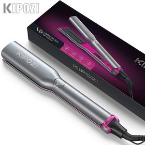 KIPOZI V6 Luxury Professional Advanced Negative Ion Hair Straightener 60Min Auto Off Safety Lock Design Beauty Styling Tool 240104