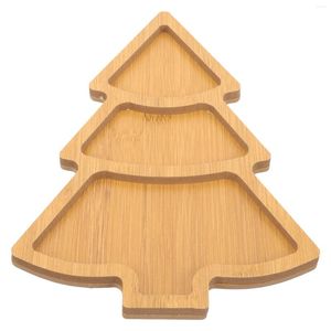 Piatti Tree di Natale vassoio decorativo per porzione snack a forma di piatto dessert in legno