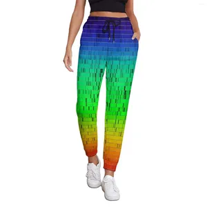 Pantaloni da donna Abstract Sunset Jogger Stampa di luce visibile Pantaloni sportivi casual di grandi dimensioni Pantaloni da donna autunnali con motivo streetwear