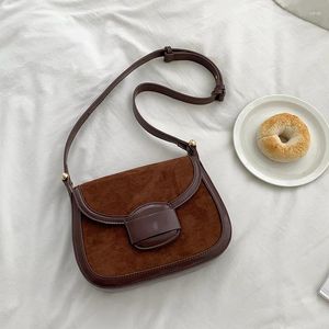 Borse da sera Borsa a tracolla da donna in PU retrò Moda pelle scamosciata di alta qualità Borsa a tracolla autunno inverno Pendolare Borsa da donna versatile