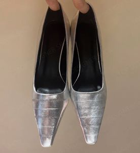le scarpe a fila pompe di pelle sandali con tacco Moda semplice Scarpe eleganti firmate di lusso Scarpe da ufficio Oro argento