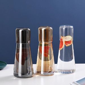 750/850ml Glass Teapot Set Cold Water Jug Transparent Water Carafe with Tumbler Glass Cup Home Bedside Water Kettle 240104