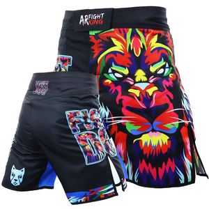 MMA Allenamento Leone colorato Muay Thai Combattimento completo Sport Combattimento Sanda Pantaloncini da boxe Allenamento Arti marziali Fitness personalizzato