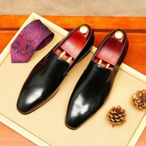 Genuine Cow Men Oxfords Breathable Wedding Banquet Formal Wear Business Leather Shoes Loafers For Man