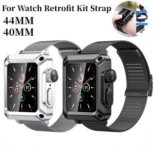 Watch Bands Milanese Loop Strap For Apple Series 6 5 4 SE 44mm Metal Stainless Steel Protected Glass Case Band 40mm