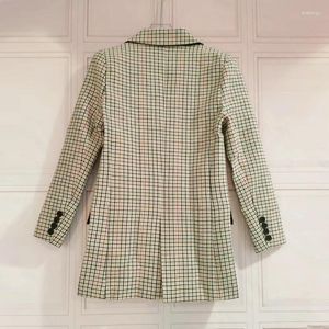 Women's Vests Clearance Price Women Retro Plaid Jacket Spring Long Sleeve Double Breasted Coat