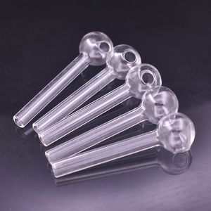 Hot Selling Thick Pyrex Glass Oil Burner Pipe Small Mini Smoking Pipe Oil Nail Adapter for Dab Rig Bong Accessories Best Gift for Smoker Dabbler Test Straw Glass Pipe