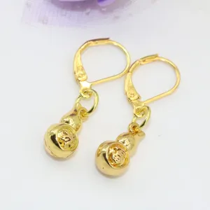 Dangle Earrings Special Design A Pair Exquisite Gold-color Gourd Shape 7 14mm Elegant For Women Drop Jewelry B2663