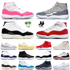 2024 Yeni Jumpman 11 Basketbol Ayakkabıları Kadın Erkekler Soğuk Gri Kiraz 11s Minnettarlık Belirleyici Anlar DMP Napoliten Sarı Yılan Hinası AAA+Üst OG Sneakers Platform Eğitmenleri