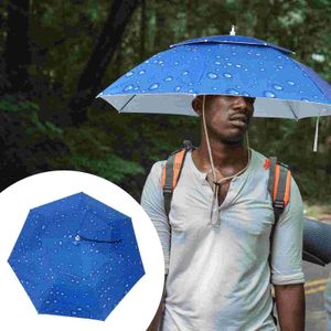 Umbrellas Umbrella Hat Cap Rain Sun Headfolding Outdoor Hands Free Uvheadband Hatsbeach Funny Headwear Protectionwith Shading Gardening YQ240105