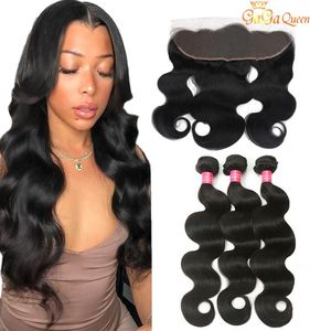 Unprocessed Brazilian Body Wave Hair Bundles With 13x4 Lace Frontal Ear to Ear Lace Frontal Closure With Human Hair Bundles9629473