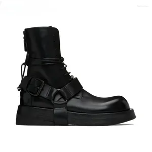 Stiefel Boutique Herrenschuhe Britisches Leder Dicke Sohle Trend Motorrad Rock Herbst und Winter