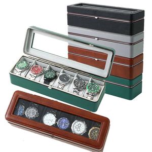 Uhrengehäuse-Organizer mit Echtglasdeckel, Uhrendisplay, Aufbewahrungsbox mit abnehmbaren Kissen, Geschenk für Männer und Frauen, Weihnachtsgeschenk 240104