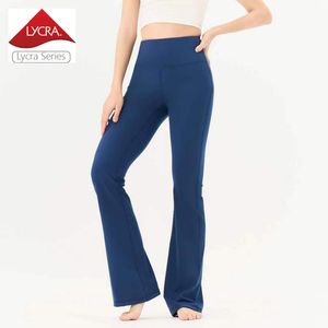 Pantalone da yoga svasato a vita alta in tessuto Lycra, sensazione nuda, da donna, sportivo, svasato, elastico, allenamento, palestra, corsa, abbigliamento sportivo, leggings