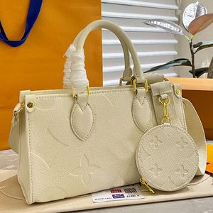 Designer Bag Handbags Tote Bag Shoppingbags Womens Onthe Go White Ladies New Tote Shopping Genuine Leather Circular Zero Wallet 509