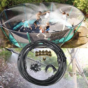 Trampolino Irrigatore per bambini Parco acquatico per esterni Kit sistema di raffreddamento con nebulizzazione Irrigatore multifunzionale Irrigazione a spruzzo d'acqua 240104