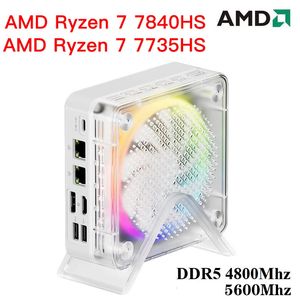 SZBOX S77/S78 MINI PC Ryzen 7 7840HS/7735HS 2.5GデュアルLAN OfficedDR5 16GB 512GB NVMEポータブルミニPCゲーマーコンピューター240104