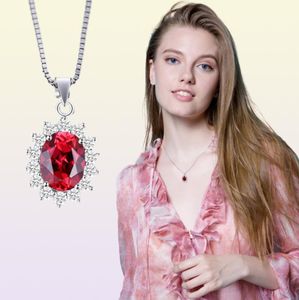 Jewelrypalace Kate Princess 2.5ct天然ガーネットハローペンダントピュア本物925女性用ファッションS181013085044305のためのスターリングスライバージュエリー