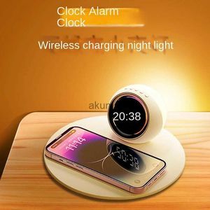 Wireless Chargers Multifunctional Wireless Charger Stand Alarm Clock Speaker APP RGB Light Fast Charging Station for X 14 13 12 11 YQ240105