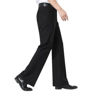 Pantaloni da uomo i pantaloni tagli di stivale sfarcianti affari casual classico ufficio non stiratura richiesta elasticità nera sottile pantalone formale