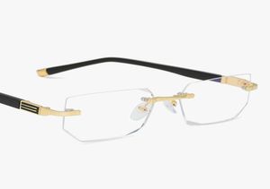 2019アンチブルーライトリーディング眼鏡の老朽化した眼鏡ガラスレンズユニセックスリムレスグラスメガネのフレーム強度10 2302765