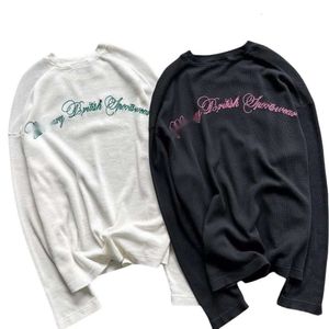 Cole Buxton Long Sleeve T 셔츠 디자이너 패션 남자 티셔츠 Cole Buxton 슬로건 자수 와플면 260g 느슨한 착용감