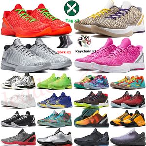 Mens Kobes 6 Reverse Grinch Basketball Shoes Designer Kobed Trainers Venice Beach What the Protro 5 Bruce Lee Protro Mambacita All-Star Easter Sports Sneakers Storlek 46