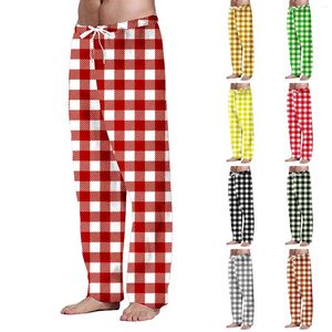 Men's Pants Fashion Casual Plaid Loose Sports Pajama Glitter Women