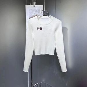 women's sweaters letters jacquard women's crew neck knit sweaters 3 colors black pink white tight short sweaters