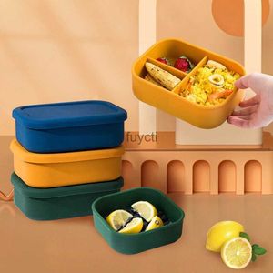 Bento lådor 920 ml bento lådor silikon lunch matlagring container mikrovågsugn frys diskmaskin säkra bärbara skålar med lock läcksäker yq240105