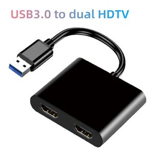 Docking Station 4K HD USB 3.0 Hub Adaptör Dock Çift Ekran Tip C Dock İstasyonu 2 Dizüstü Bilgisayar PC Bilgisayar için Portlar Mobil Telefon İçin Bilgisayar 240104