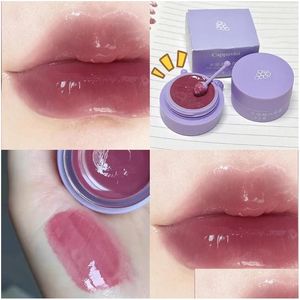 Lip Gloss Grape Jam Jelly Texture Tinted Moisturizing Mirror Glaze Canned Girl Makeup Cosmetic Water Light Lipstick Drop Delivery Heal Dhjjb