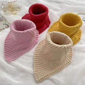 Lenços acessórios cachecol para mulheres quente malha colar falso gola alta estilo coreano lã feminina