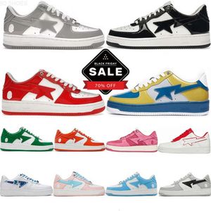 10 ALuxo Designer Sta Sapatos para Homens Mulheres Moda Couro Envernizado Cinza Tênis Preto Branco Camo ABC Laranja Verde Rosa Flats Saltos Plate-forme Sneakers