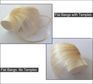 Clip per capelli umani nell'estensione della frangia Frangia legata a mano con tempie Estensioni in un unico pezzo1054200