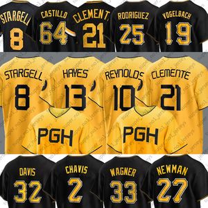 Pittsburgh Roberto Clemente PHG Camisa de beisebol Willie Stargell Bryan Reynolds Ke'Bryan Hayes Oneil Cruz Jack Suwinski Ji Hwan Bae Henry Davis xx13