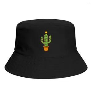 Berety Cactus Choinka w czerwonym czapce dla kobiet dla kobiet mężczyzn Teenager Składany Bob Fisherman Hats Panama Cape Streetwear