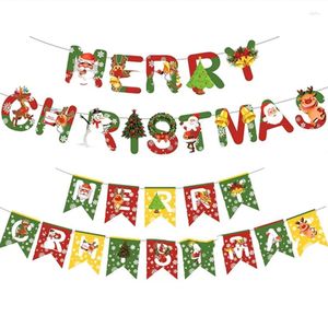 Christmas Decorations Colorful Merry Garlands Banner Xmas Wall Decor For Home 2024 Happy Year Party Favor