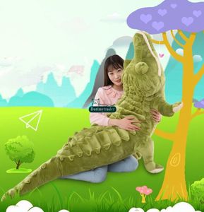 Dorimytrader Biggest Realistic Lying Animal Crocodile Plush Toy Soft Stuffed Alligator Doll Pillow Gift for Kids Decoration 200cm 5954274