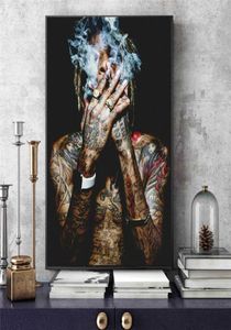 Wiz Khalifa Rap Music HipHop Art Fabric Poster Print Wall Pictures For living Room Decor canvas painting posters and prints5456547